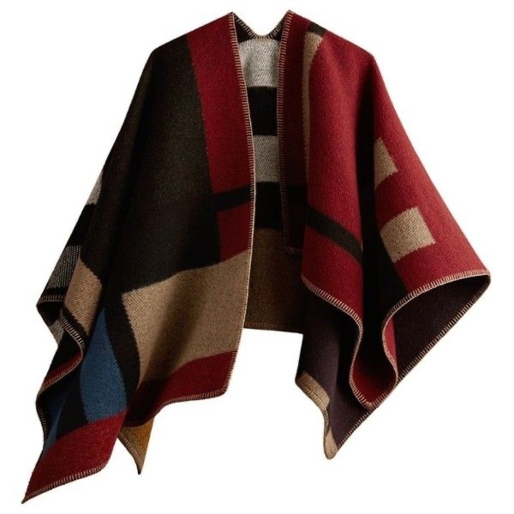 Burberry color block poncho